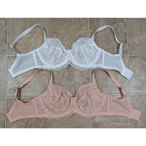2 HSIA sz 34DDD Underwire Lace Sheer Bra's multi color very nice 2779